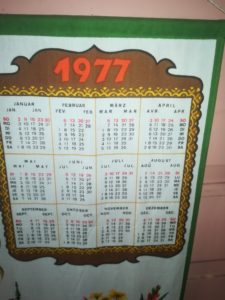 Kalender von 1977 zu verschenken (z. B. als Geburtstageschenk)