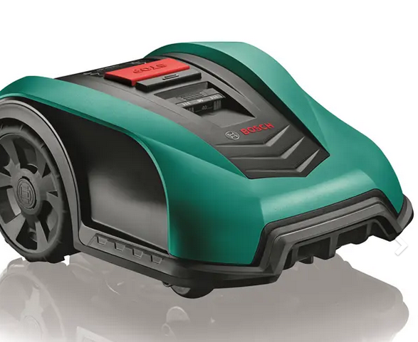 Ein Bosch-Roboterrasenmäher (Bildquelle: https://www.lefeld.de/haus-garten/motorgeraete/rasenmaeher.html)